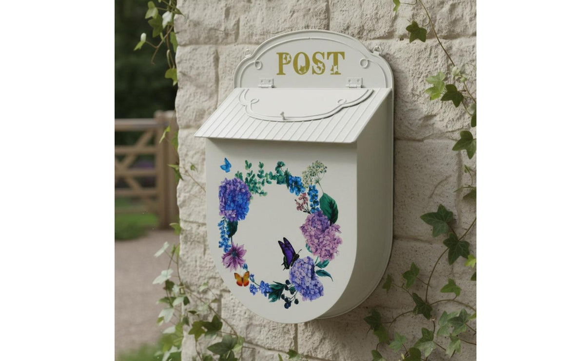 Vintage Design Letterbox Wrought Iron Vintage Wall Mailbox Wall-Mounted Mail Receptacle Multipurpose Decorative Hanging Mailbox