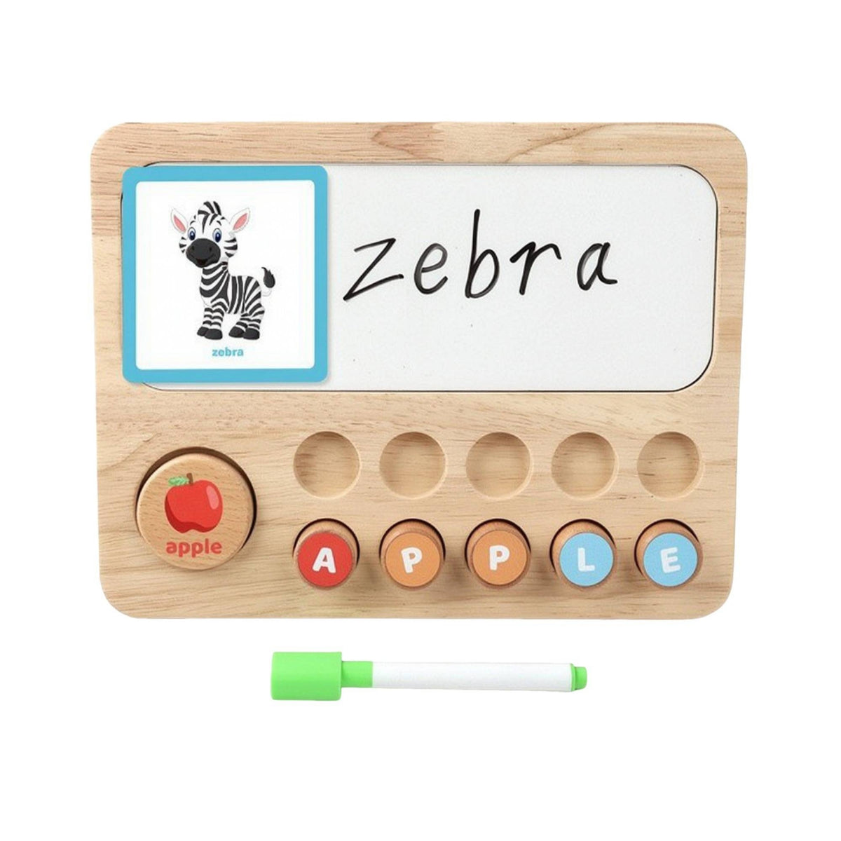 Early Learning Wooden Alphabet Board with Cards Hands-on Learning Alphabet Matching Board with Pen Animal-Themed Wooden Letter Puzzle Sturdy for Toddlers, Kids, Homeschool