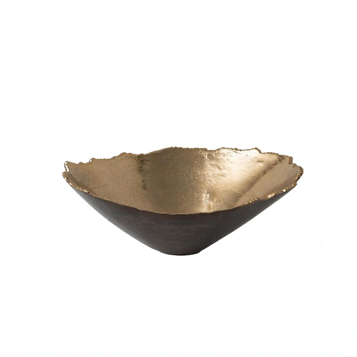 Irregular Form Tray Gold-Tone Hammered Tray Decorative Home Decor Item for Tabletop Display
