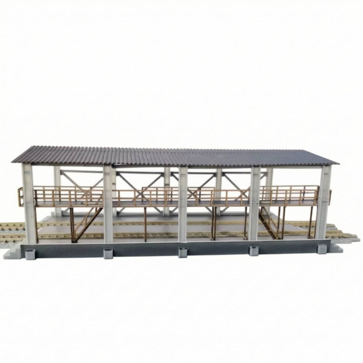 N-Scale Locomotive Shed Miniature Station Depot Industrial Locomotive Depot Paintable for Collectors
