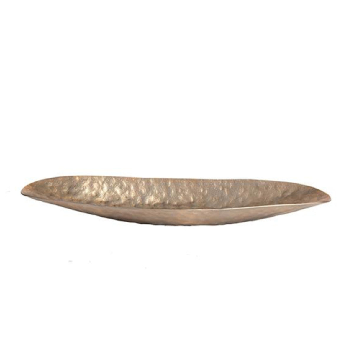 Hammered Metal Tray Modern Boat Tray Sleek for Sideboard