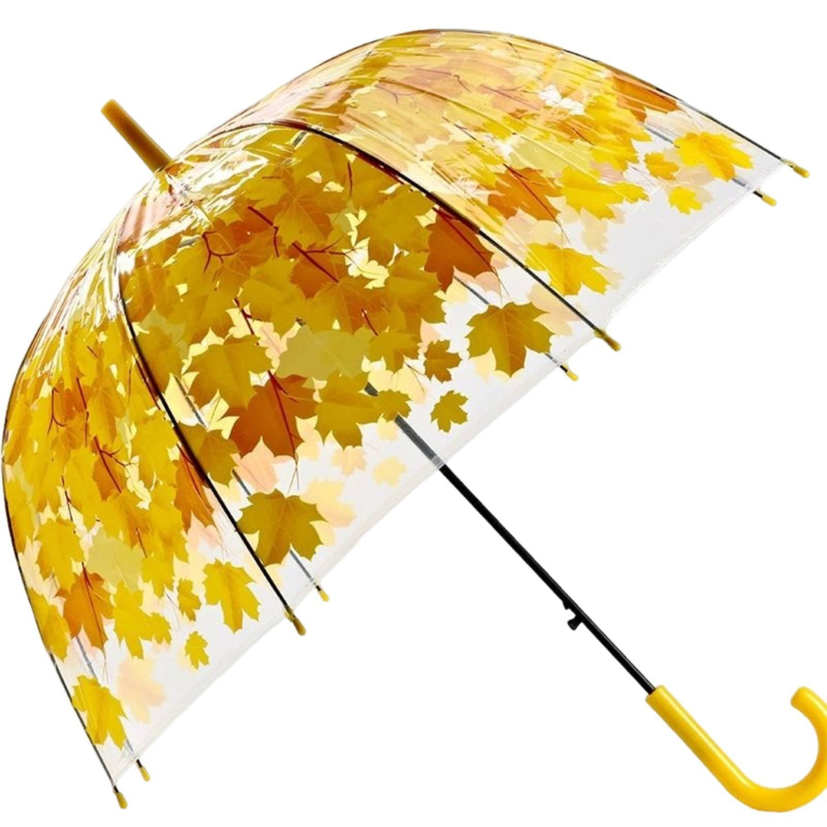 Transparent Maple Leaf Umbrella Clear Canopy Maple Leaf Umbrella 8 Steel-Rib Frame for Street Use
