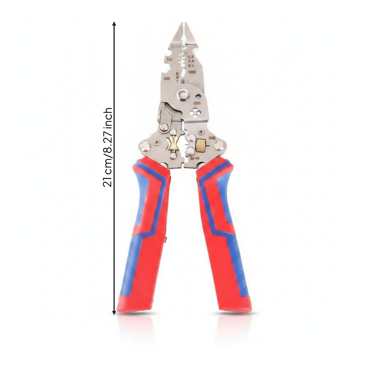 Replaceable Blade Folding Electrician Pliers Textured Grip Voltage Tester Pliers Compact Foldable Wire Stripper Portable for Electricians