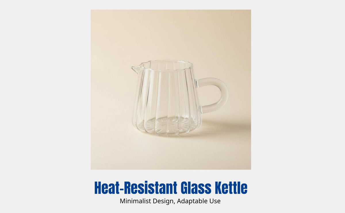 Flower Glass Coffee Pot, Heat-Resistant Teapot, Cute Sharing Jug for Flower Tea and Coffee