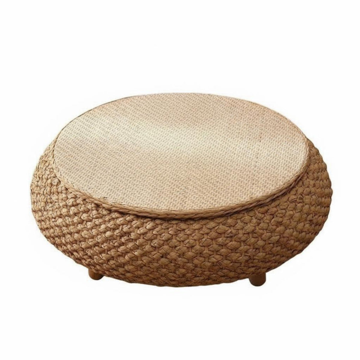 Minimalist Japanese Aesthetic Cremovableee Table Compact Design Woven Floor Table Optional Storage Household Furniture Versatile Use for Apartment Dwellers, Homeowners, Families with Children, Tatami Room, Bay Window, Small Areas, Home Removableice