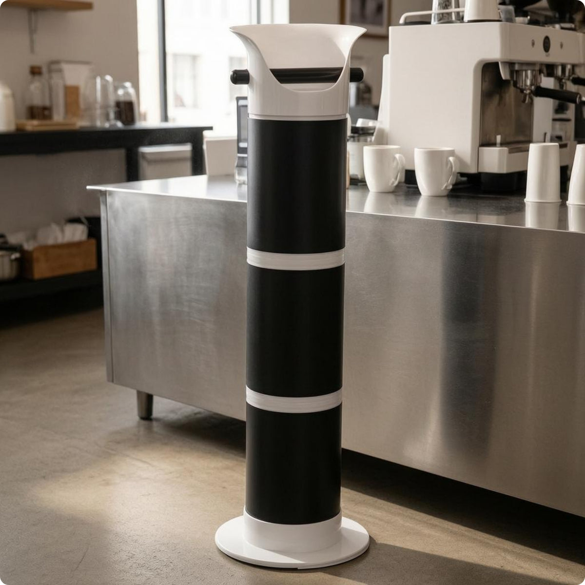 Coffee Grounds Disposal Box Flared Select Espresso Portafilter Cleaner Vertical Tube-Style Kitchen Storage for Home Cafe