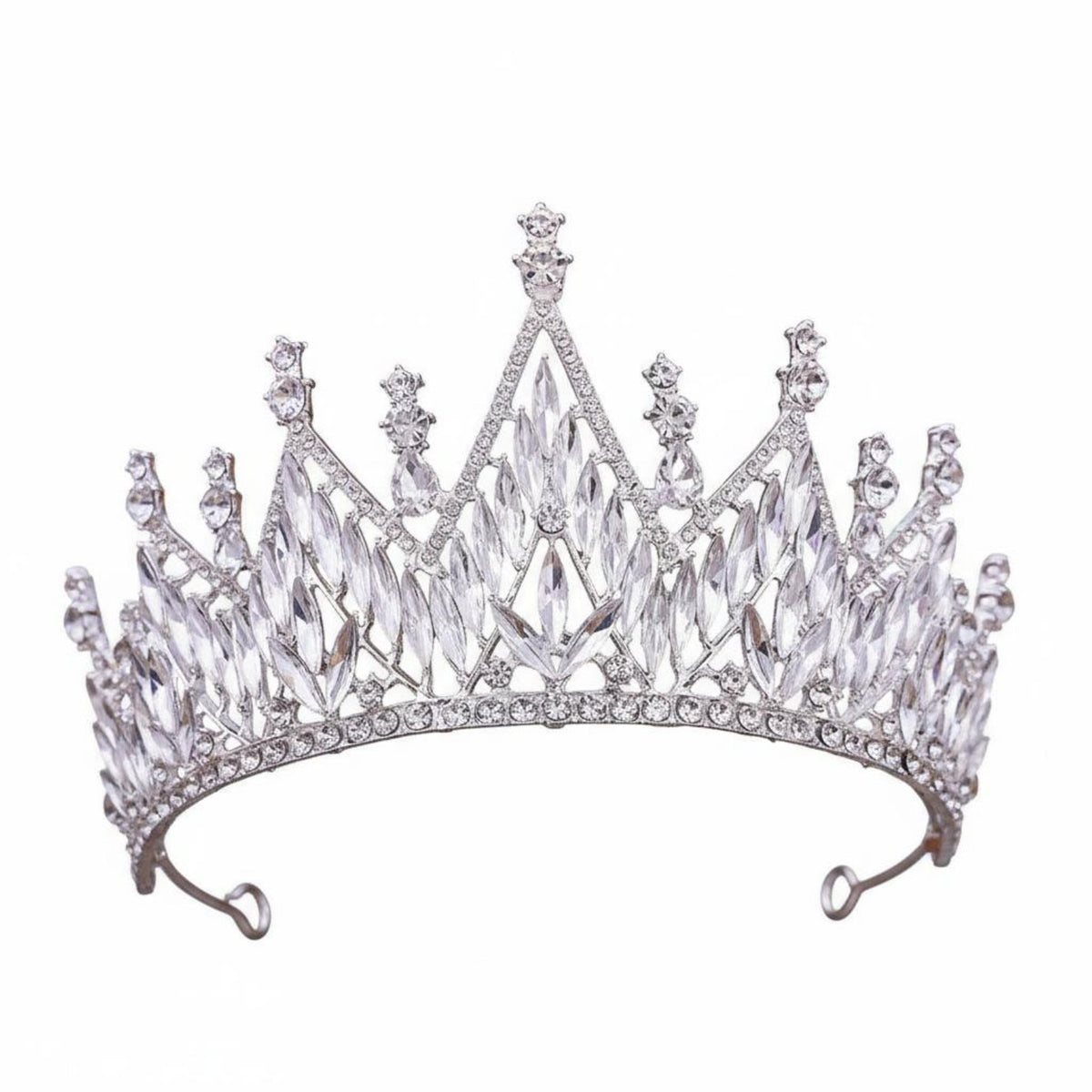 Crystal Crown Marquise Cut Crystals Bridal Tiara Wedding Hair Crown Elegant Design Wedding Tiara Sparkling for Prom Attendees