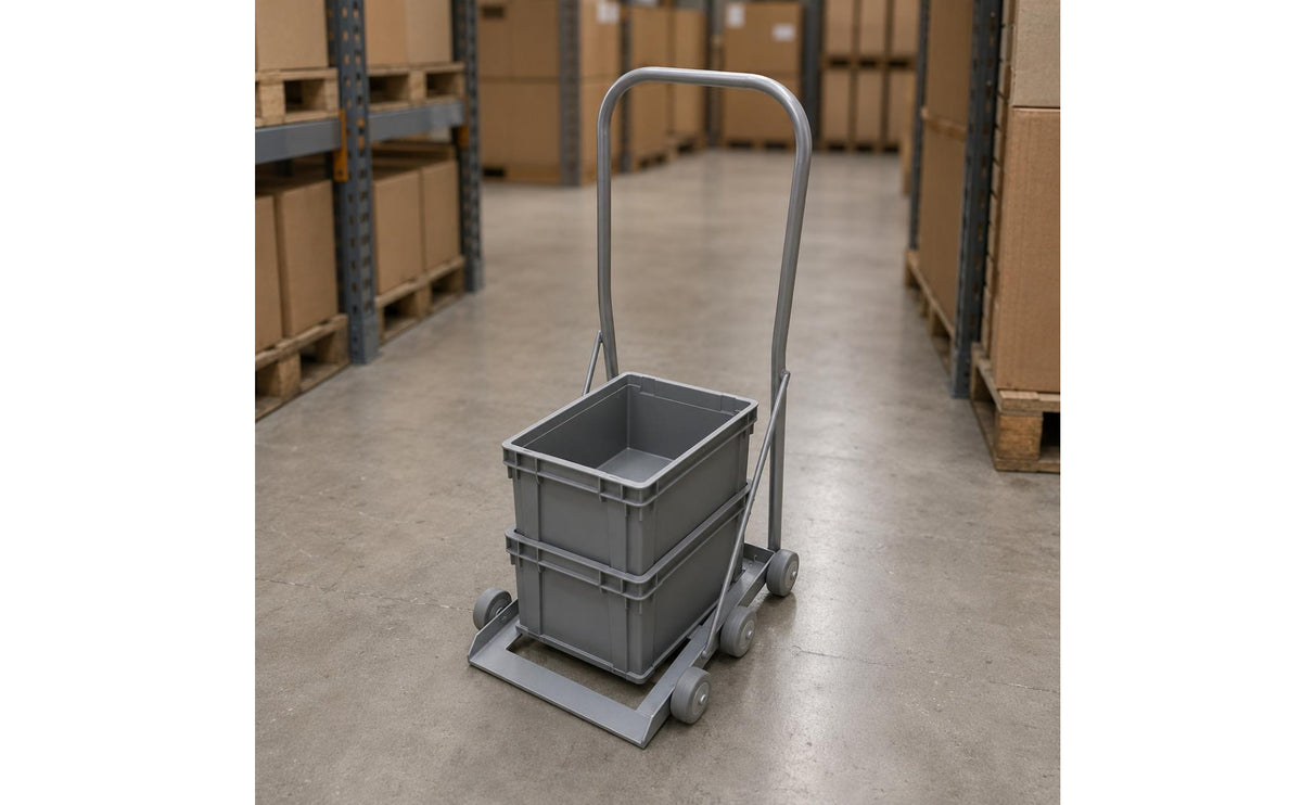Hand-Push Trolley Tubular Handle Metal Trolley Open-Frame Base Hand Truck