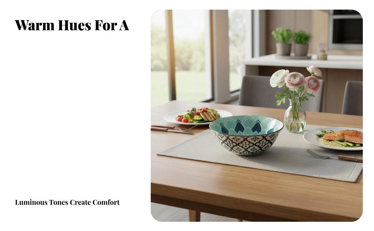Ceramic Bowl Set, Bohemian Style, Gift Tableware, Porcelain, Microwave Safe