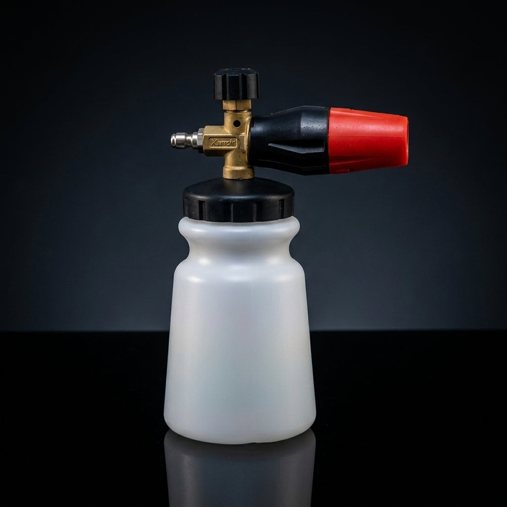 Car Cleaning Foam Sprayer for Professional Car Wash, High Pressure Foam Lance with Copper and Brass Nozzle, 346*165*135mm White Bottle, 1 Pack