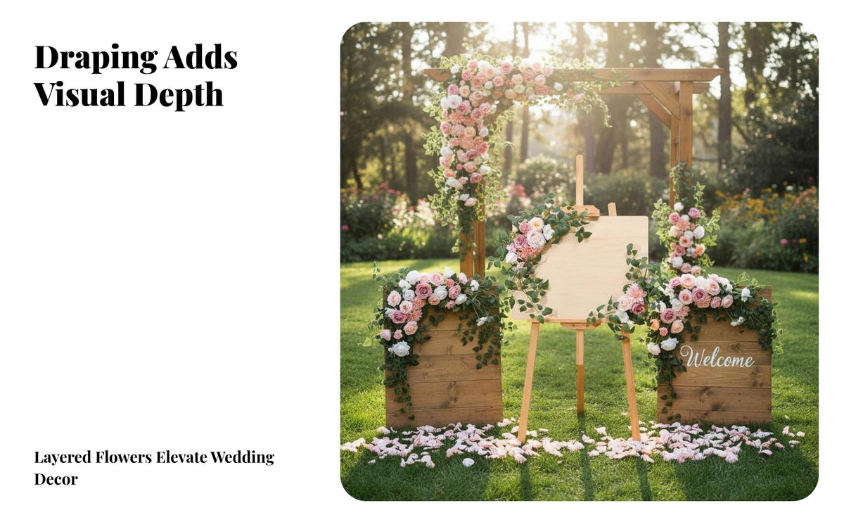 2 Pieces Wedding Arch Flower Kit Long-Lasting Artificial Flower Swag Set Artificial Flower Swag Set Long-Lasting