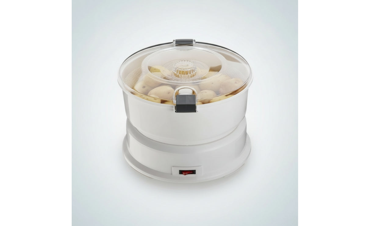 Electric Potato Skin Remover Countertop Vegetable Processor with Transparent Lid Kitchen Appliance Automatic for Home Cooks