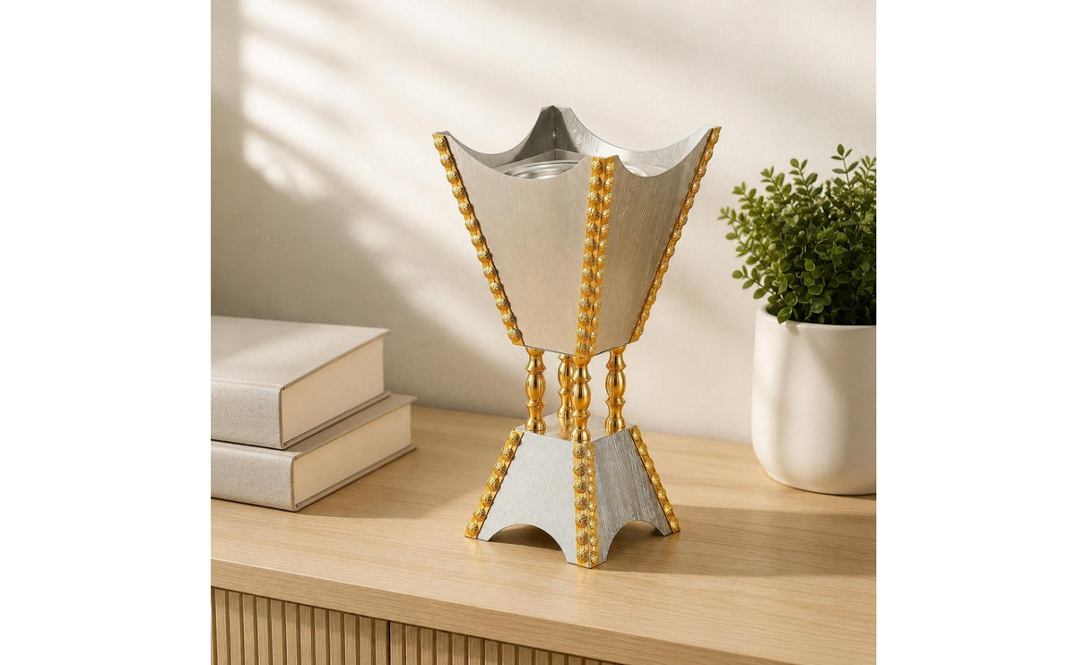 Arabic-Design Incense Burner Artisanal Zinc Alloy Incense Burner Home Decor Three-Dimensional Classical
