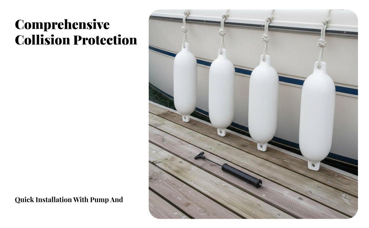 Inflatable Boat Bumper PVC Yacht Bumper Sturdy Duty Dock Bumper Reinforced Opening Lets Paired Opening Docking Buoy for Docks