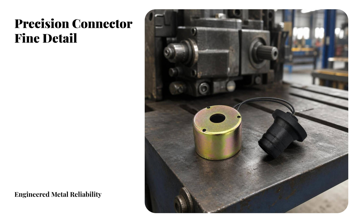 Exact Fit Solenoid Coil Assembly | Keyed Connector Body Metal Housing, Replacement Solenoid Coil, for Machinery Repair