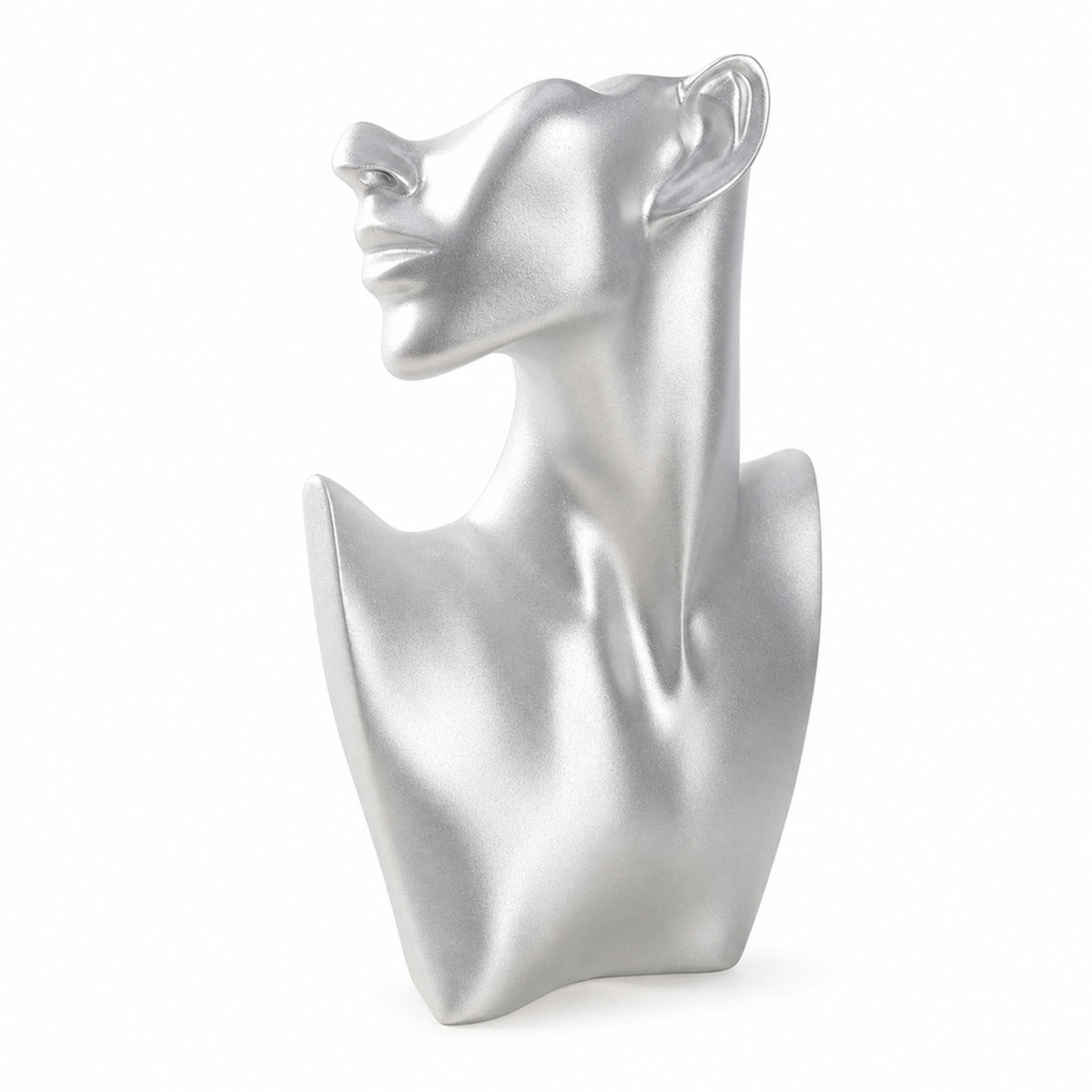 Modern Jewelry Display Bust Lightweight Necklace Display Bust Boutique Mannequin Head with Shoulders Sturdy for Retail Counter, Vanity