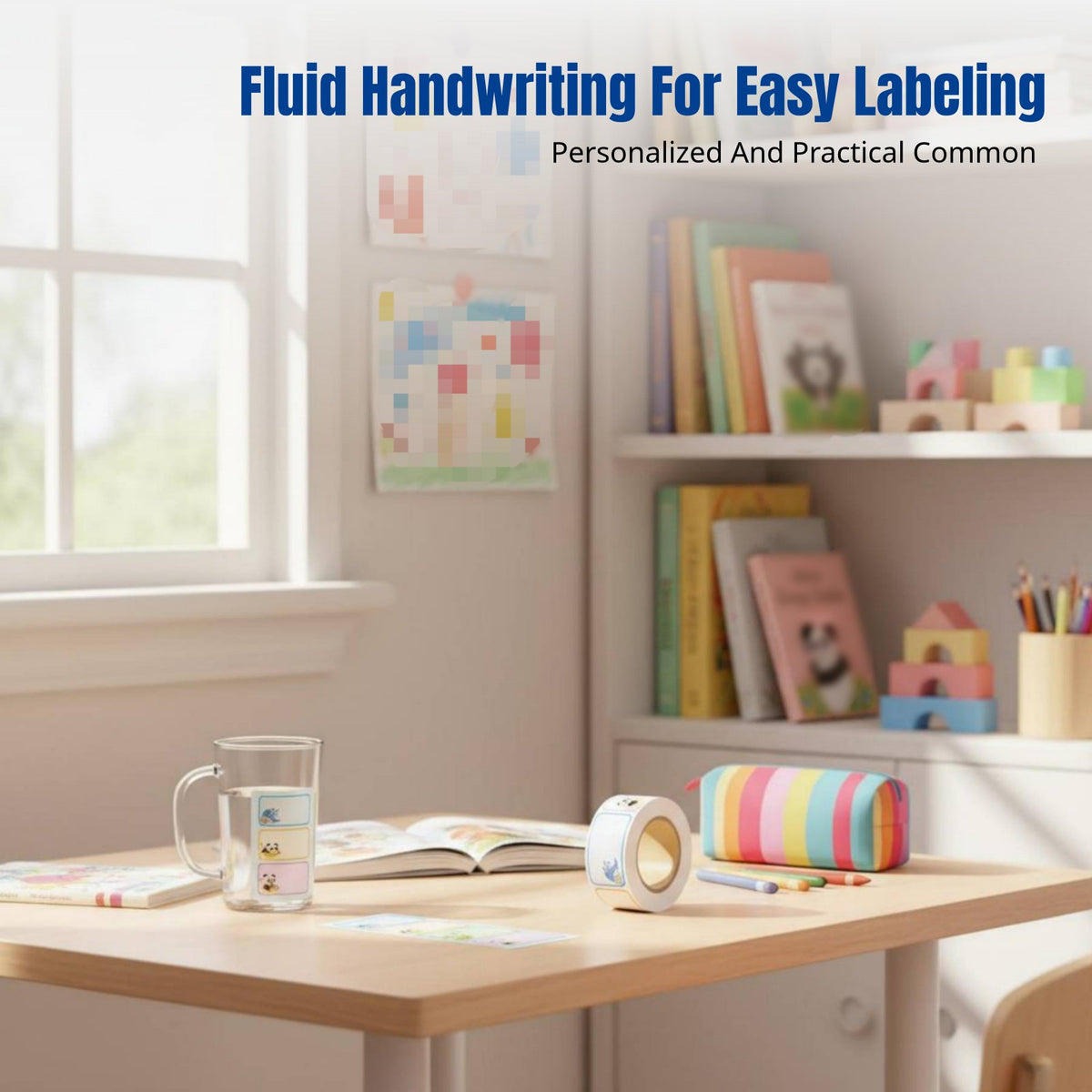 Cartoon Name Stickers, Waterproof, Tear-Resistant, Handwriting Labels, No-Residue, Cute Creature, School, Mug, Book, Kids