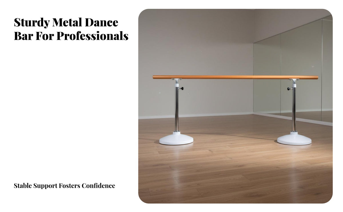 Portable Dance Bar Stable Weighted Base Freestanding Dance Barre Non-Slip Feet Adjustable Height Practice Bar for Children, Dancers, Classroom, Gym