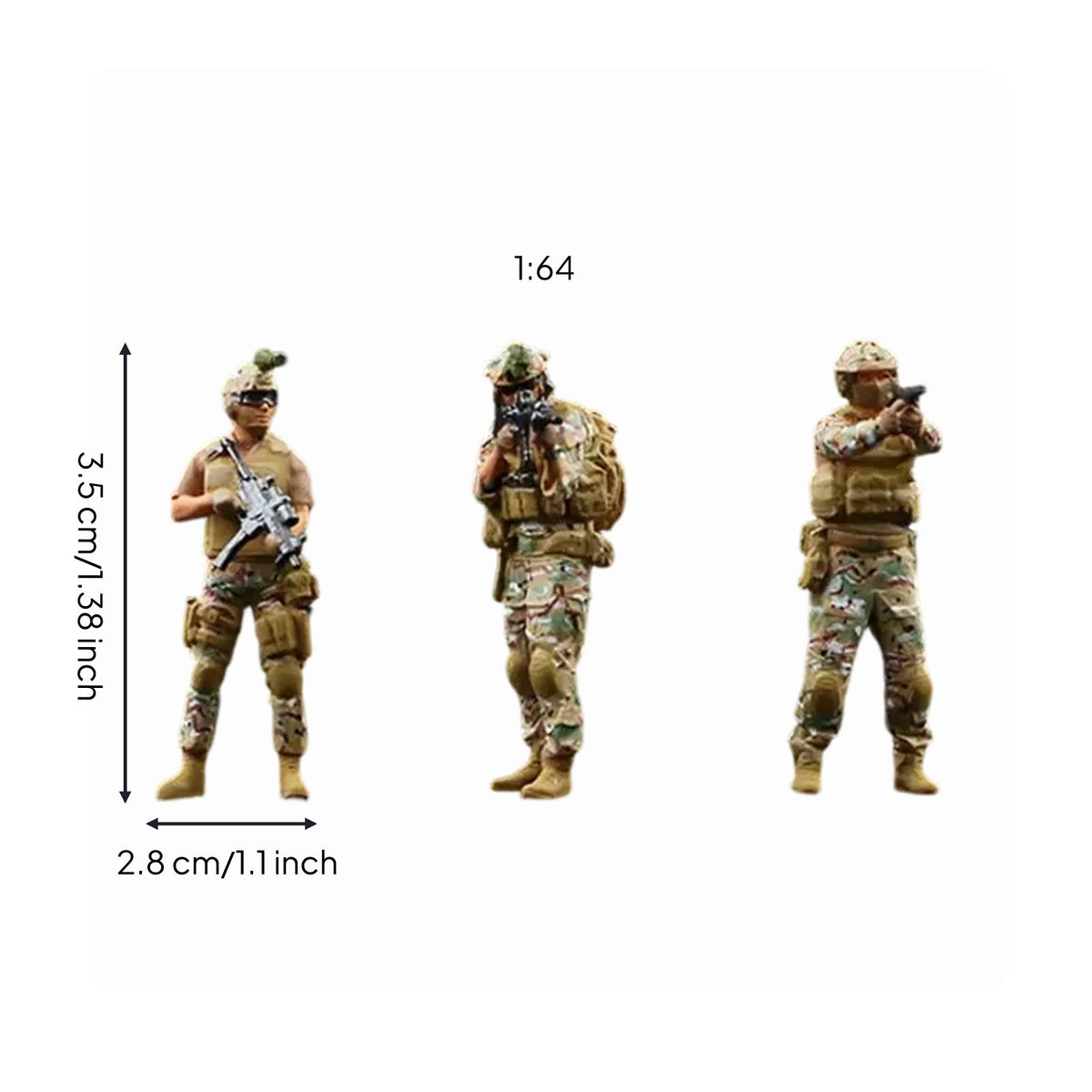 3 Pieces 1:64 people Model Set High Detail Resin Miniature