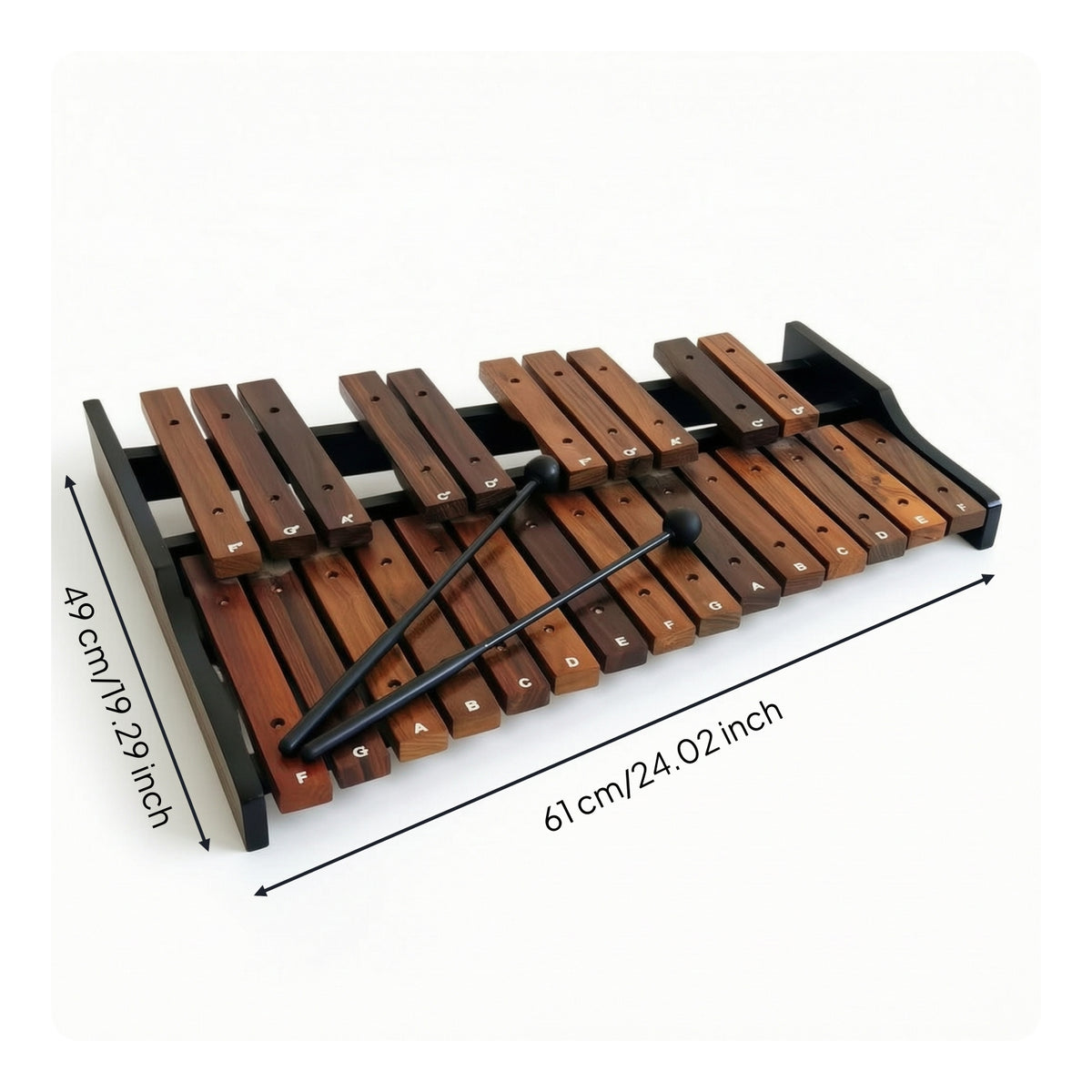 25-Note Xylophone Portable Wooden Xylophone Clear Glockenspiel with Wooden Mallets for Teachers, Music Lessons