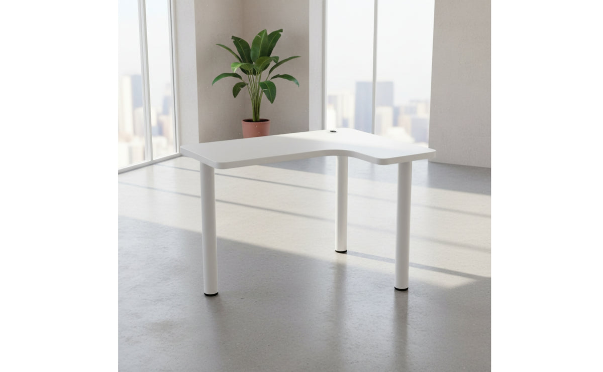 Small Corner Work Desk Modern Simple Style Corner Desk Space Saving Keyboard Tray for Study, Bedroom