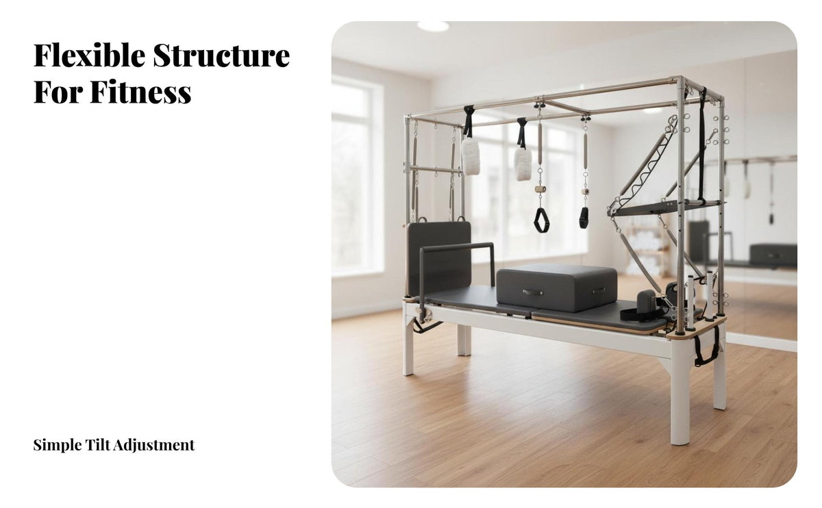 Multi-Functional Pilates Core Bed Pilates Reformer Machine Smooth Gliding Track Upper Structure Reformer Bed for Fitness Enthusiasts, Beginners