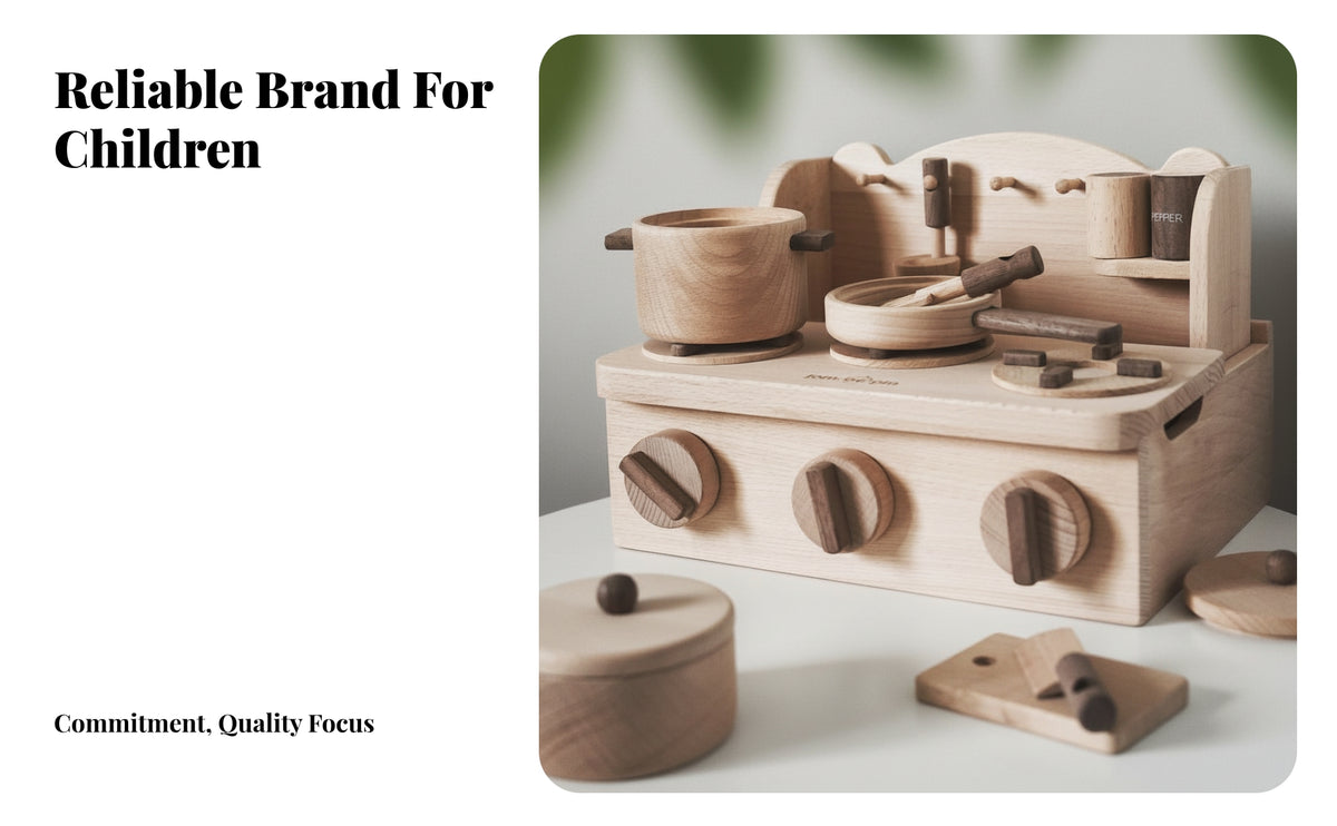 Pretend Kitchen Set Wooden Play Kitchen Wood Matte Finish Wooden Toy Oven for Children