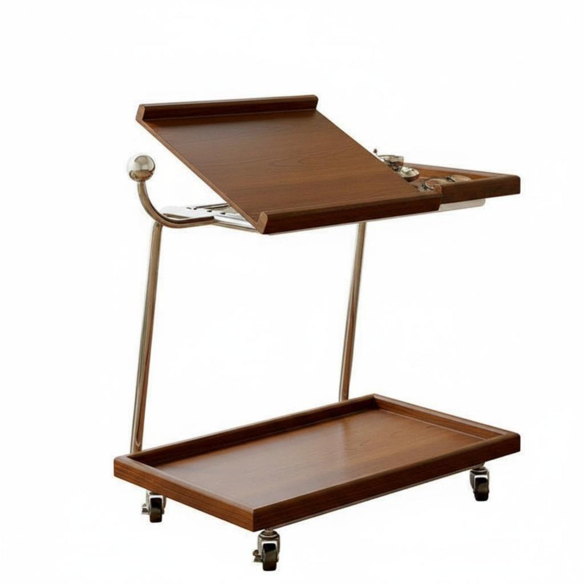 Nordic Design Rolling End Table with Storage Mobile on Wheels Convertible Bookstand Trolley Multi-Functional Household Furniture Multifunctional for Telecommuting Workers, Homeowners, Living Room, Bedroom, Home Away Fromice, Bathroom