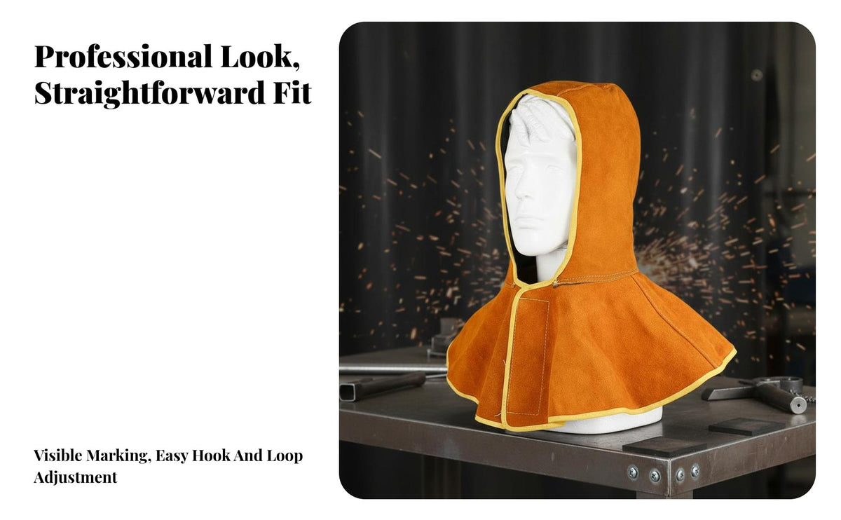 & Heat Resistant Metal Joining Shawl Hood Anti-Scald Welder Head Neck Protector Fireproof Thread Stitching for Welders, Metalworkers