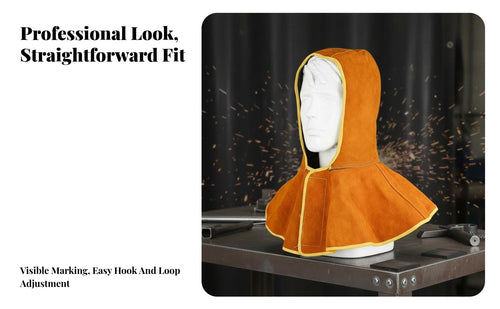 & Heat Resistant Metal Joining Shawl Hood Anti-Scald Welder Head Neck Protector Fireproof Thread Stitching for Welders, Metalworkers