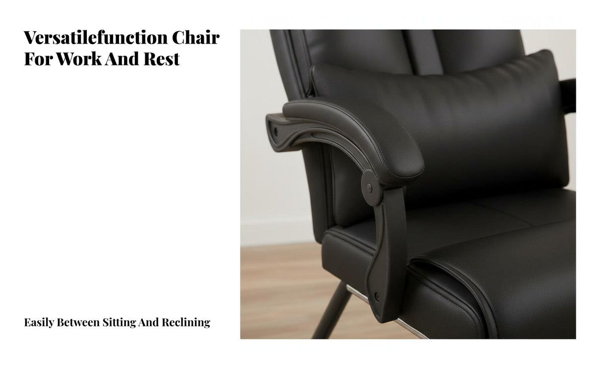 Adjustable Recline Padded Armchair Comfortable Padding Sled Base Recliner with Footrest Ergonomic Design Office Chair High Load Capacity for Home Workers, Executives, Homeowners, Study Room, Lounge, Reception Area