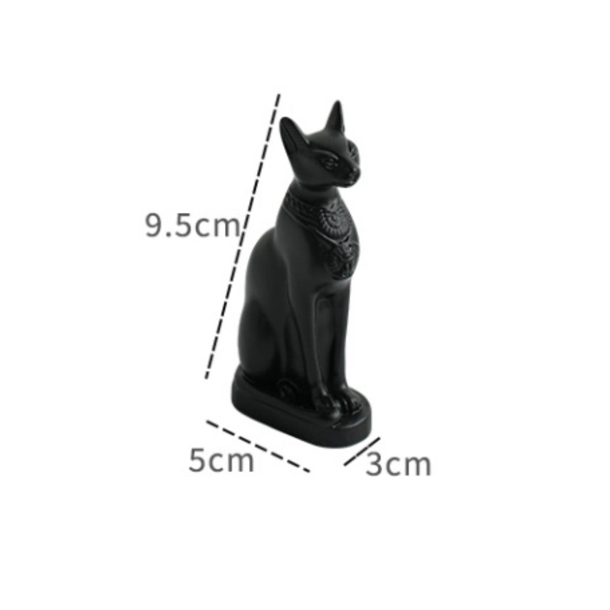 Upright Seated Egyptian Cat Desk Decor Carved Details Resin Cat Figurine Tabletop Desk Decoration Small for Desktop, Entryway