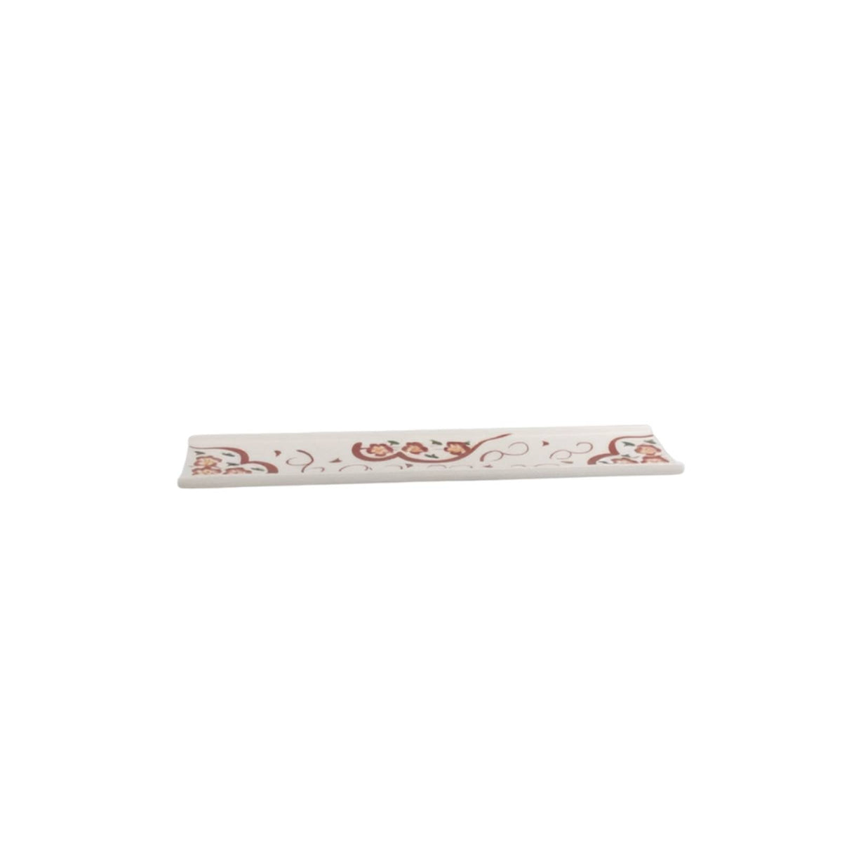 Sushi Plate with Hand-Painted Decoration Rectangular Sushi Plate Sashimi Platter Narrow Serving Tray Ceramic for Home Hosts
