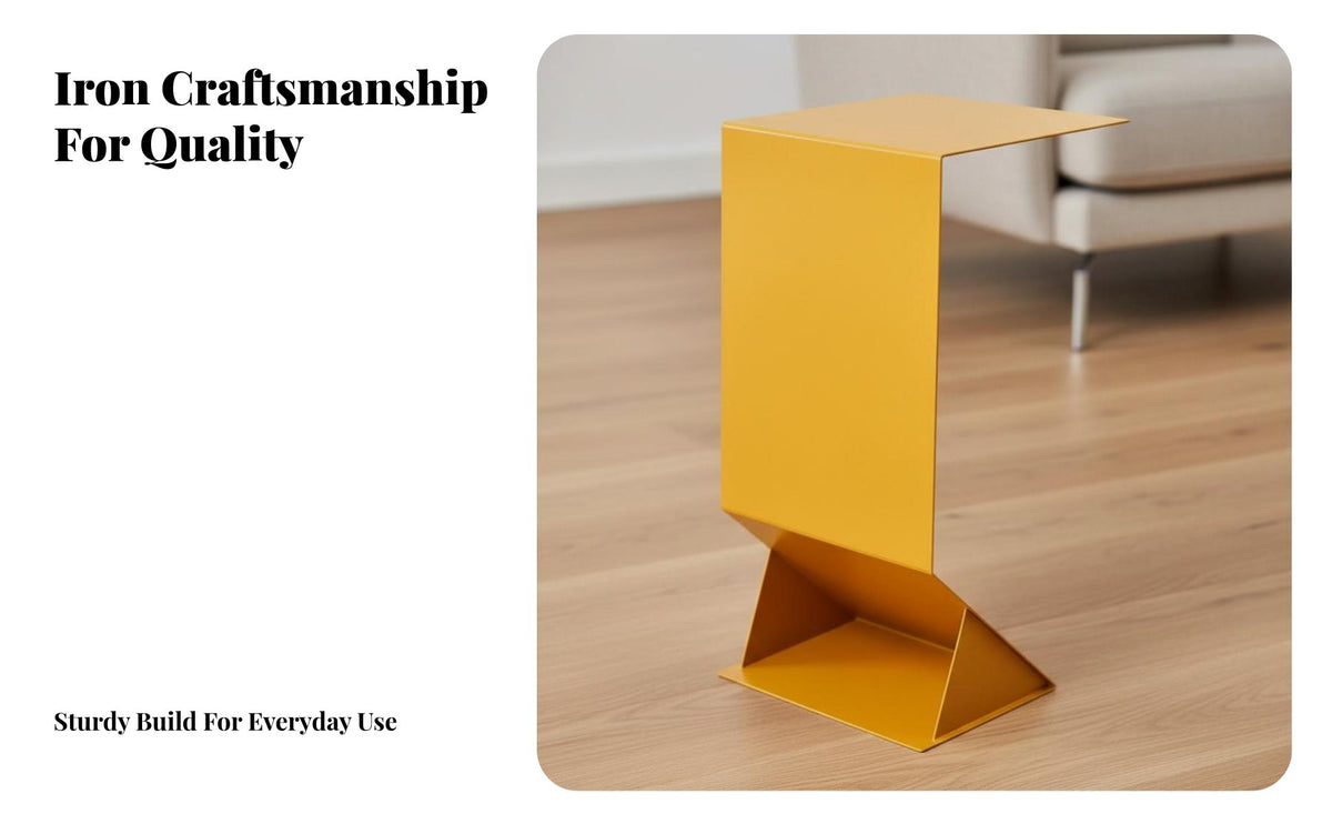 Minimalist Design Z-Base Cantilever Table Modern Design Home Furniture Space-Saving Nightstand Multi-Purpose for Interior Designers, Apartment Dwellers, Living Room, Small Areas, Bedroom, Balcony