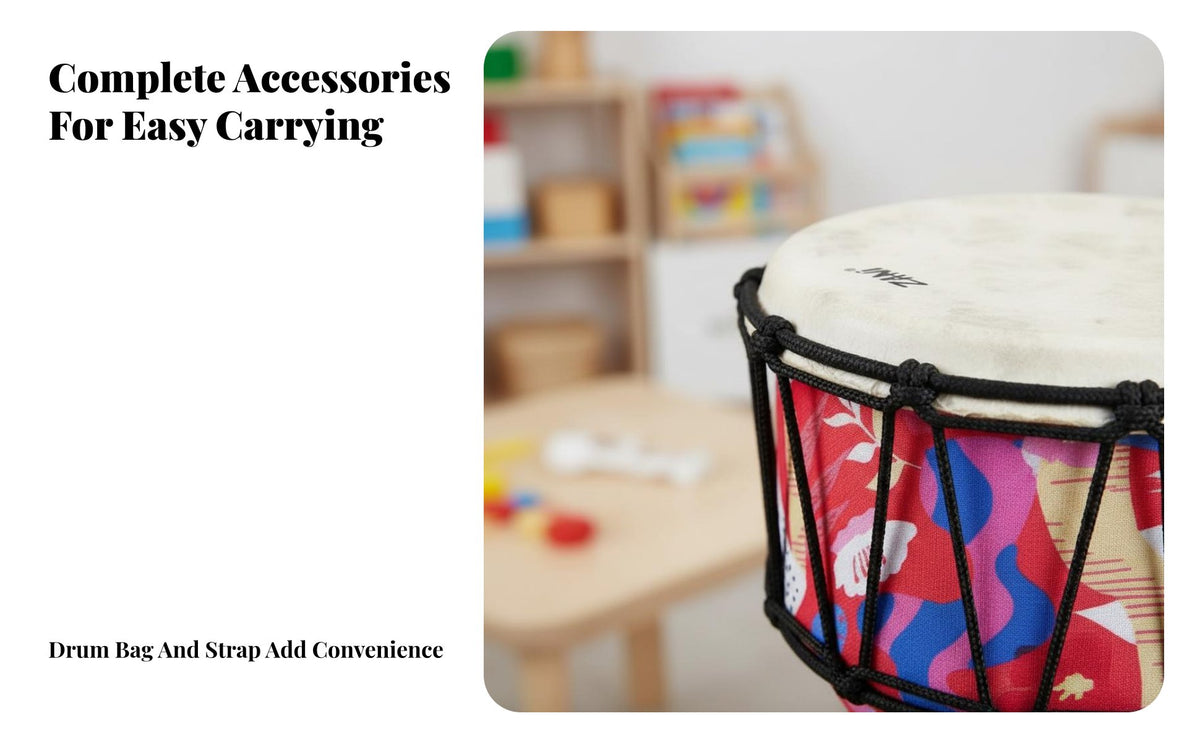 Safe and Odorless 8-Inch Djembe Portable Djembe Drum Lightweight Percussion Instrument Easy to Carry for Children, Beginners, Music Students, Gift Giving, School, Parties, Playroom