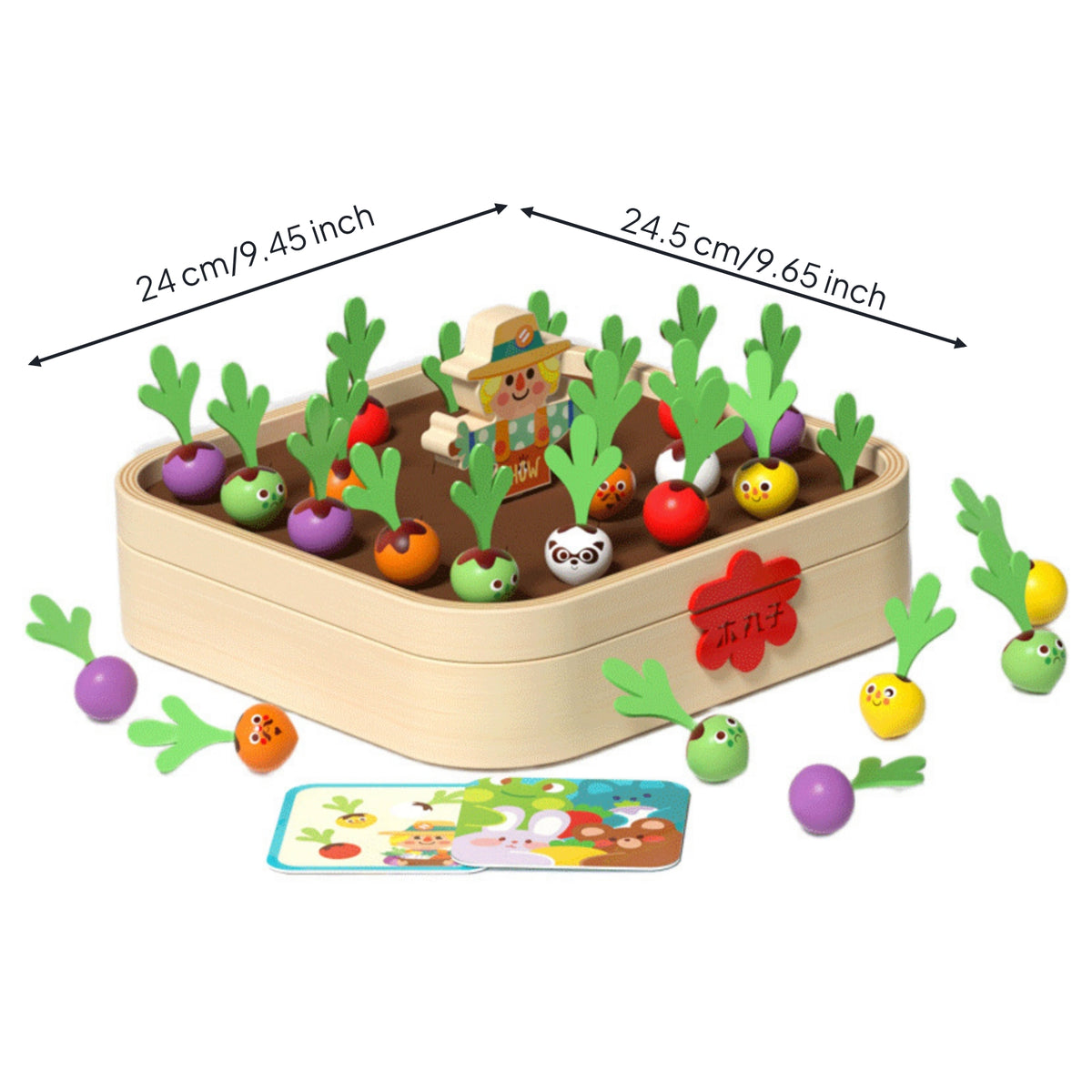 Carrot Memory Game Developmental Wooden Memory Matching Game Recognition Games for Preschoolers, Playroom, Homeschool