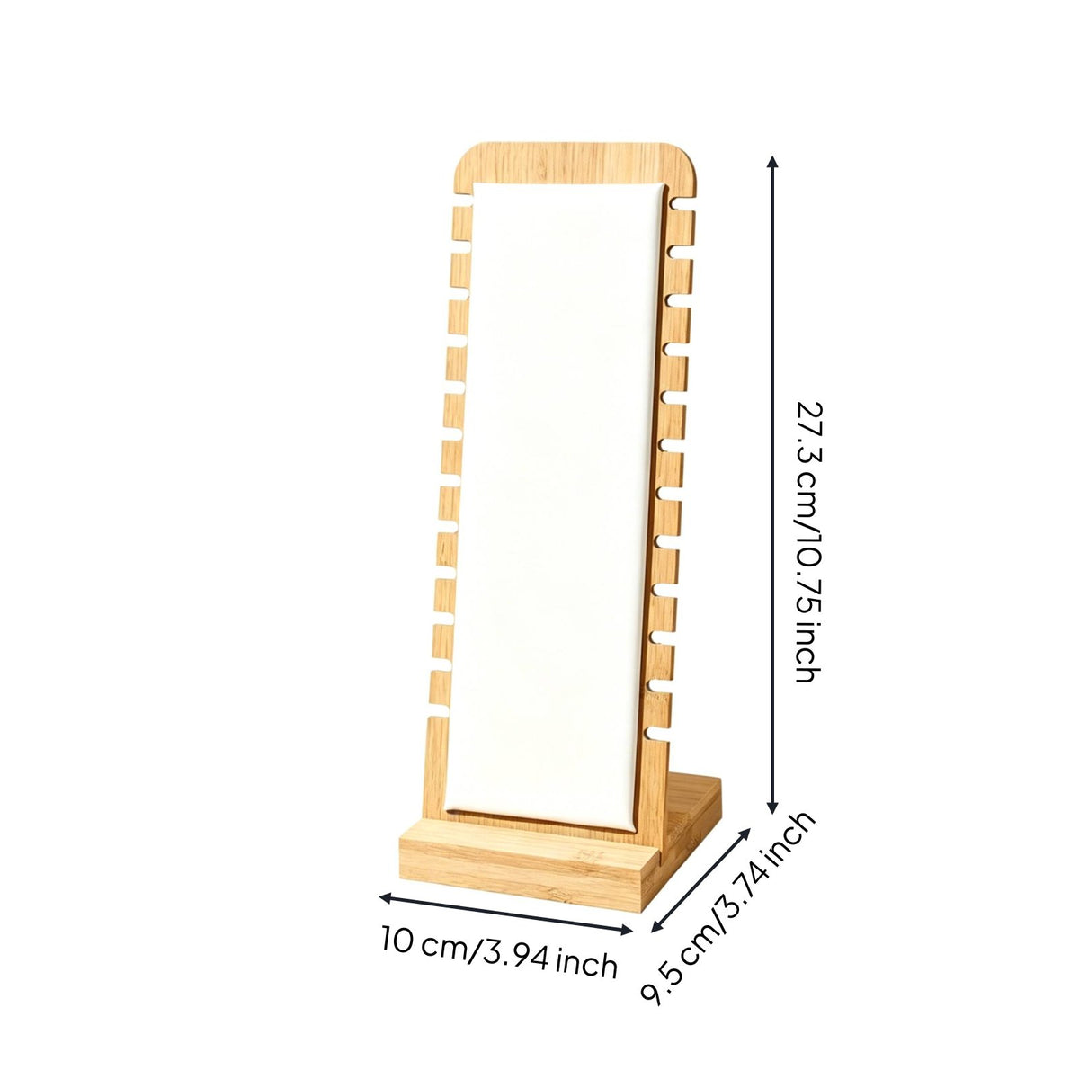 Simple Design Bamboo Necklace Display Stand Tangle-Tangle-Proof Storage Necklace Display Stand Easy to Install Large Capacity for Photographers, Photography Prop, Craft Fairs, Dresser Top