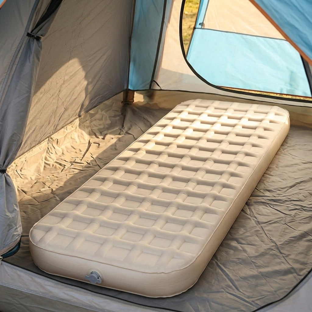 Inflatable Mattress and Air Bed for Car Camping, High Resilience Sponge Camping Mat with 10cm Thickness, R-Value 10.7 Hiking Gear, Thick Pad