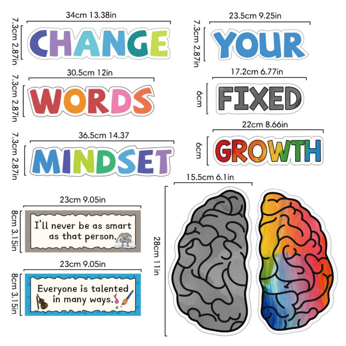 22 Pieces Positive Mindset Poster Set Inspirational Wall Decor Water-Resistant Positive Affirmation Wall Decor