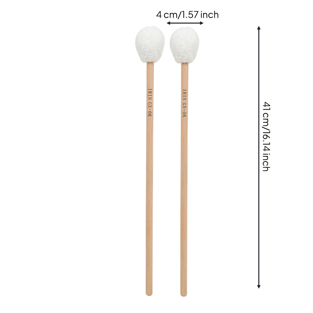 Wooden Marimba Mallets with Beech Wood Handle Warm Marimba Mallet with Wood Handle Professional Glockenspiel Mallets Balanced for Studio, Practice