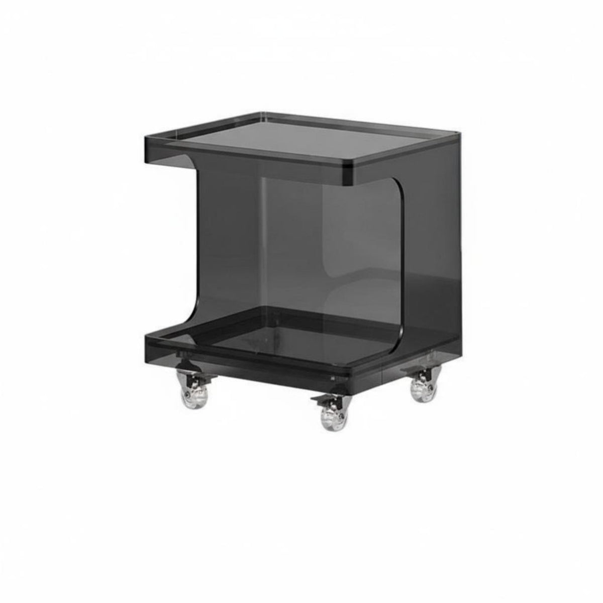 Nordic aesthetic 2-Tier Rolling Cart Light Luxury Aesthetic two-level Utility Trolley With casters Household Storage Mobile Design for Apartment Dwellers, Office Workers, Bedroom, Living Room, Balcony, Bathroom