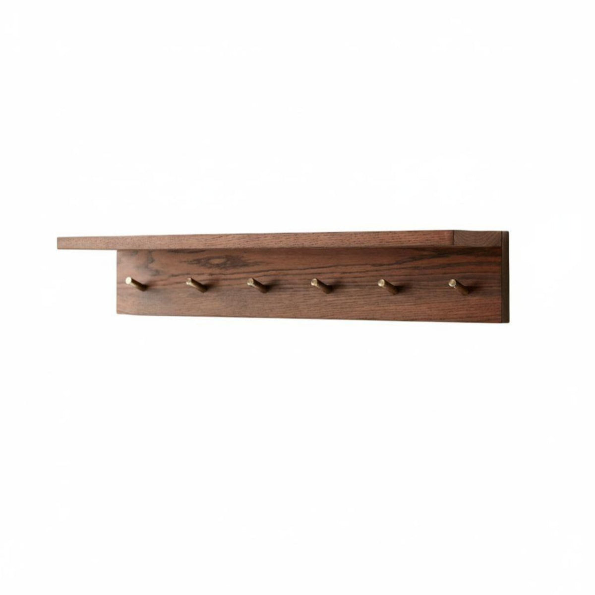 Wall Shelf with Hooks Vintage Aesthetic Coat Rack Space-Saving for Renters