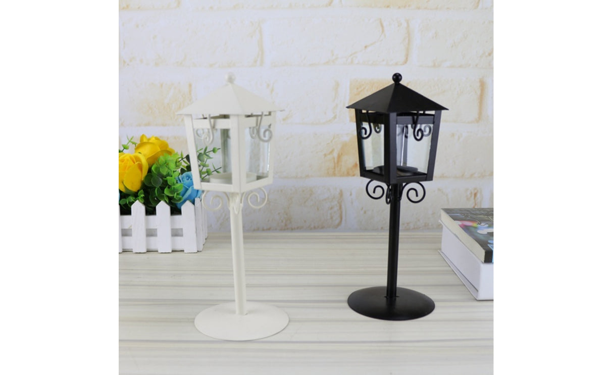 Vintage Streetlamp Candle Holder Iron Tabletop Candle Holder Decorative Tabletop Lantern Metal for Home Decorators, Wedding Planners, Table Centerpieces, Weddings