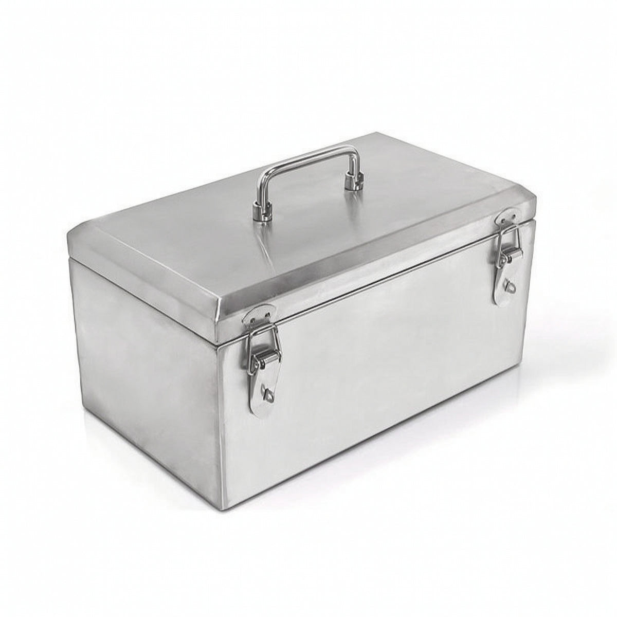 Rust-Resistant Toolbox with Locking Latches Long-Lasting Stainless Steel Tool Box Heavy Duty Toolbox with Handle Portable for Mechanics