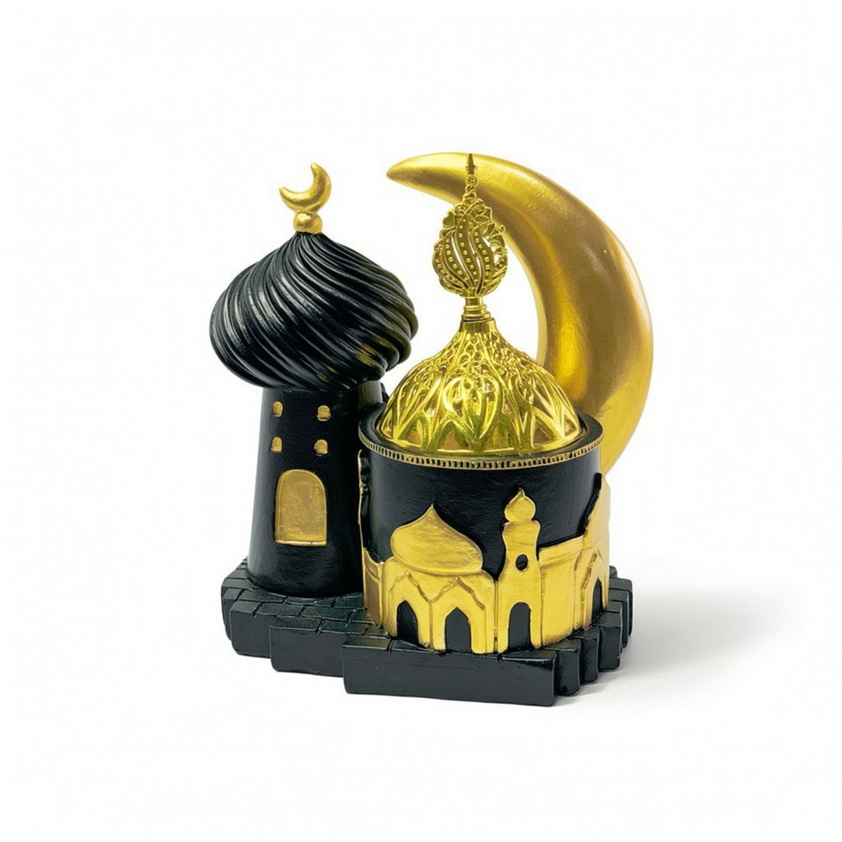 incense Burner with Moon-Shaped Moon Decorative Castle Scent Burner Sculptural Statue for Festival Decor