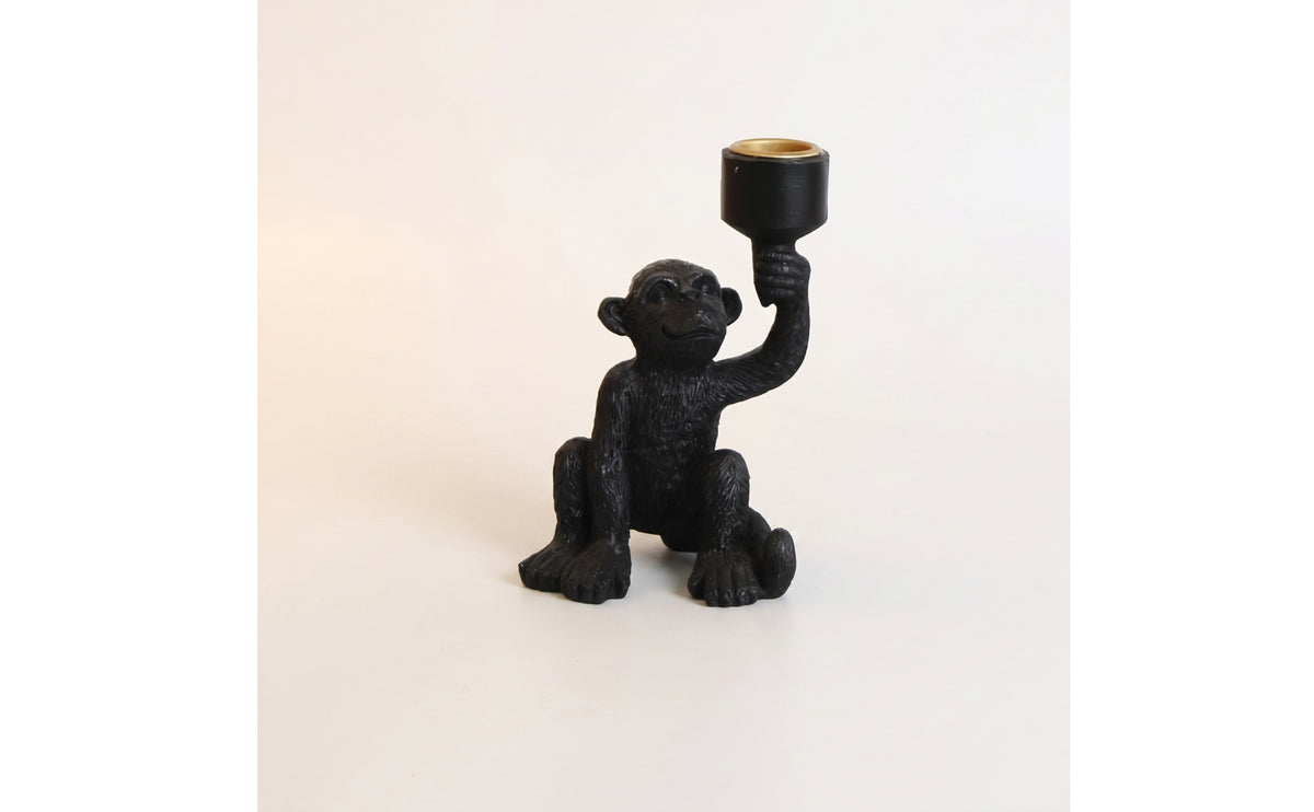 Textured Monkey Candle Holder Resin Taper Candle Holder Decorative Monkey Candlestick Indoor for Wedding