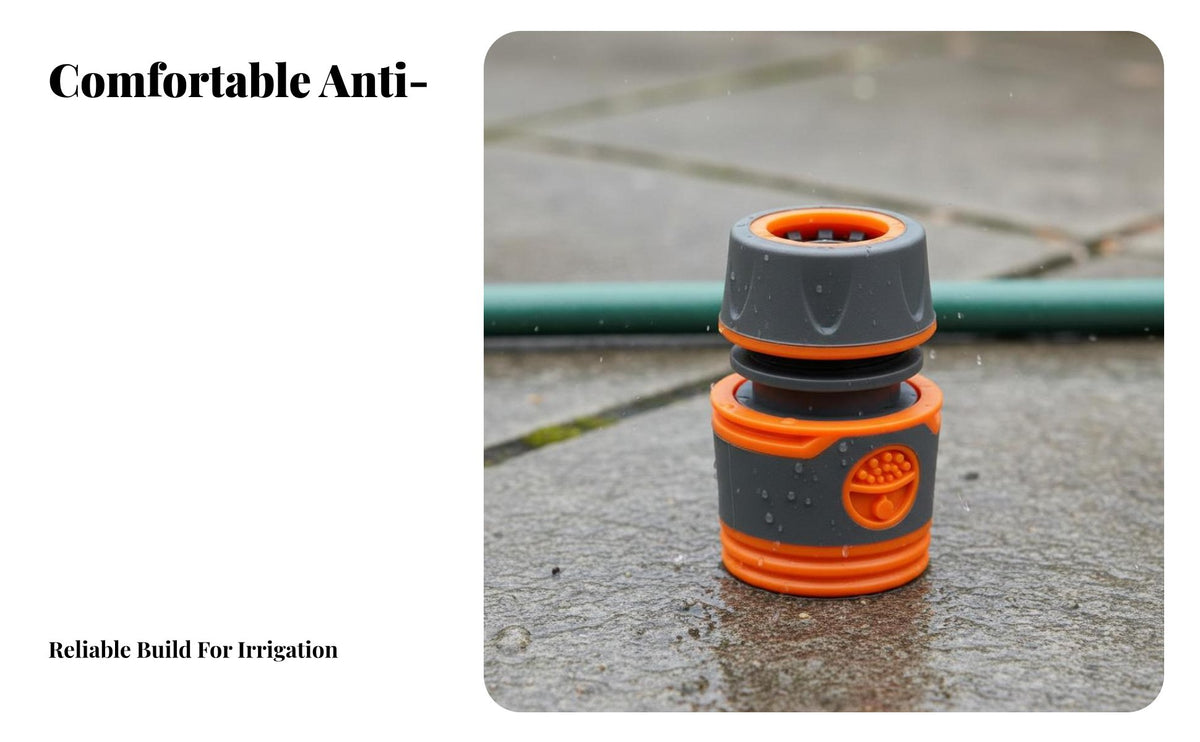 Garden Hose Quick Connector Rubber Coated 1/2 Inch Water Hose Fitting Easy Installation 1/2 & 3/4 Inch Pipe Fitting for Homeowners, Irrigation, Yard