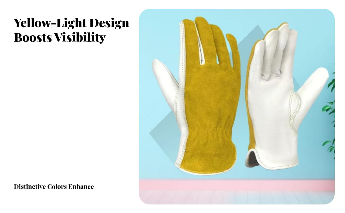 Retardant Argon Arc Soldering Gloves Flexible Cowhide Soldering Gloves Elastic Wrist for Mechanics, Construction Workers, Gardening