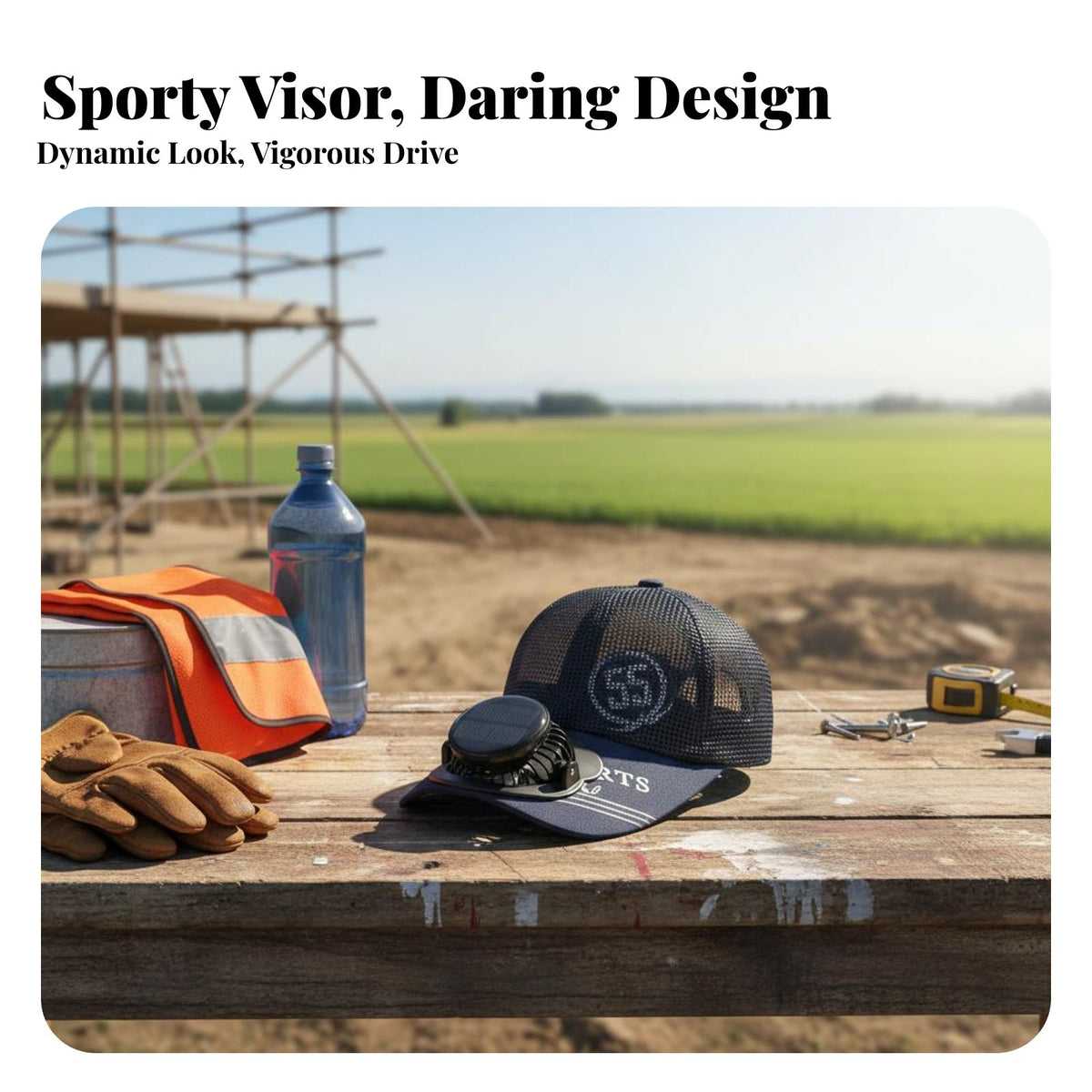 Sun Protection Solar Powered Fan Hat Lightweight Cooling Fan Hat Adjustable Fit for Hiking