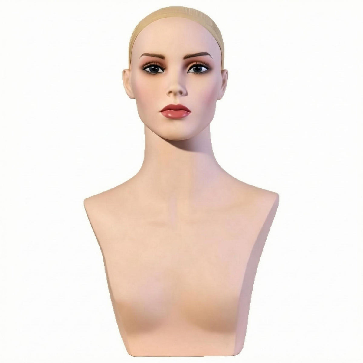 Female Hairpiece Head Bust Skin-Toned-Toned Hairpiece Display Bust Smooth Surface